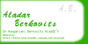 aladar berkovits business card